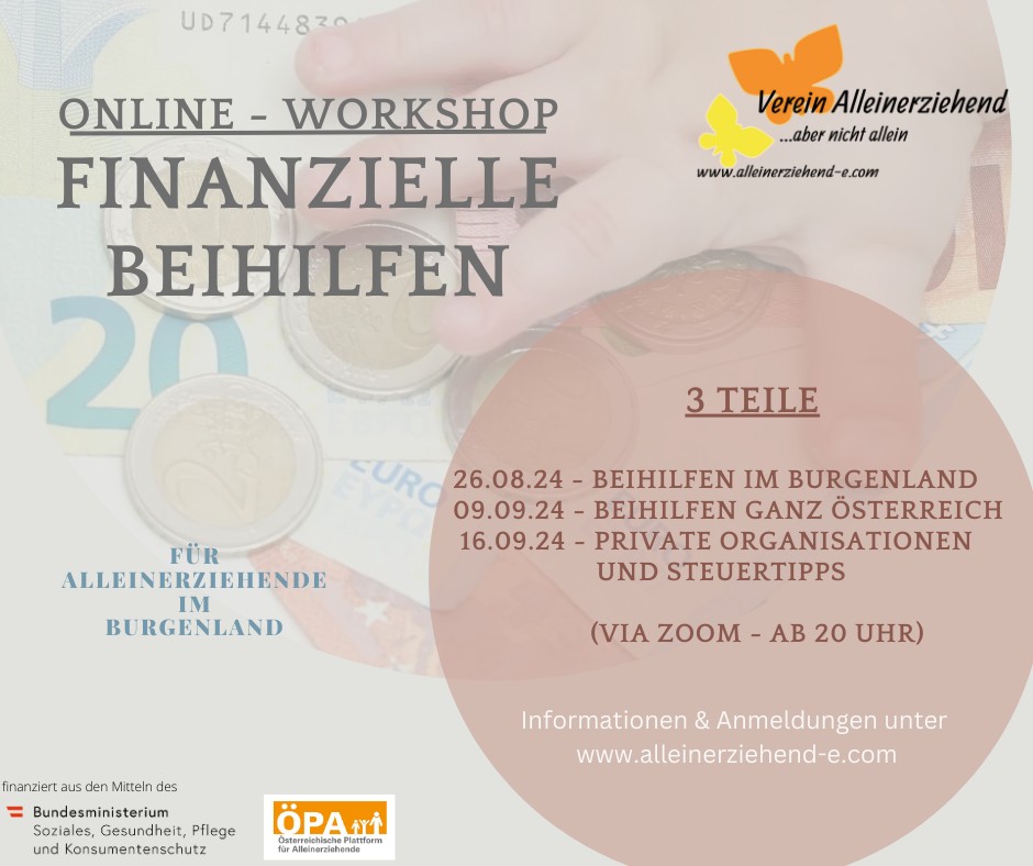 Finanzielle Beihilfen Workshopreihe Alleinerziehende